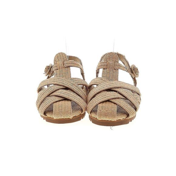 NWOT FARM RIO Raffia Zigzag Sandal Tan Fisherman Flats 9 - Picture 3 of 3